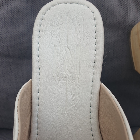 River Island Leather Studded Mules Clogs Cream Bnwot Uk5 Wooden. - Picture 11 of 13